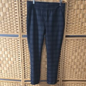 Black Plaid Ponte Skinny Pants - Women